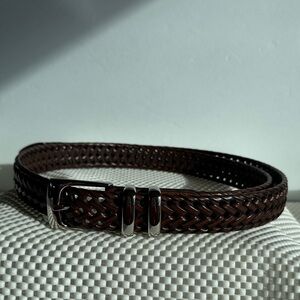Perry Ellis Dark Brown Woven Belt